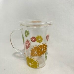 Davids Tea Citrus Summer Glass Mug 3 Piece Set 16 oz